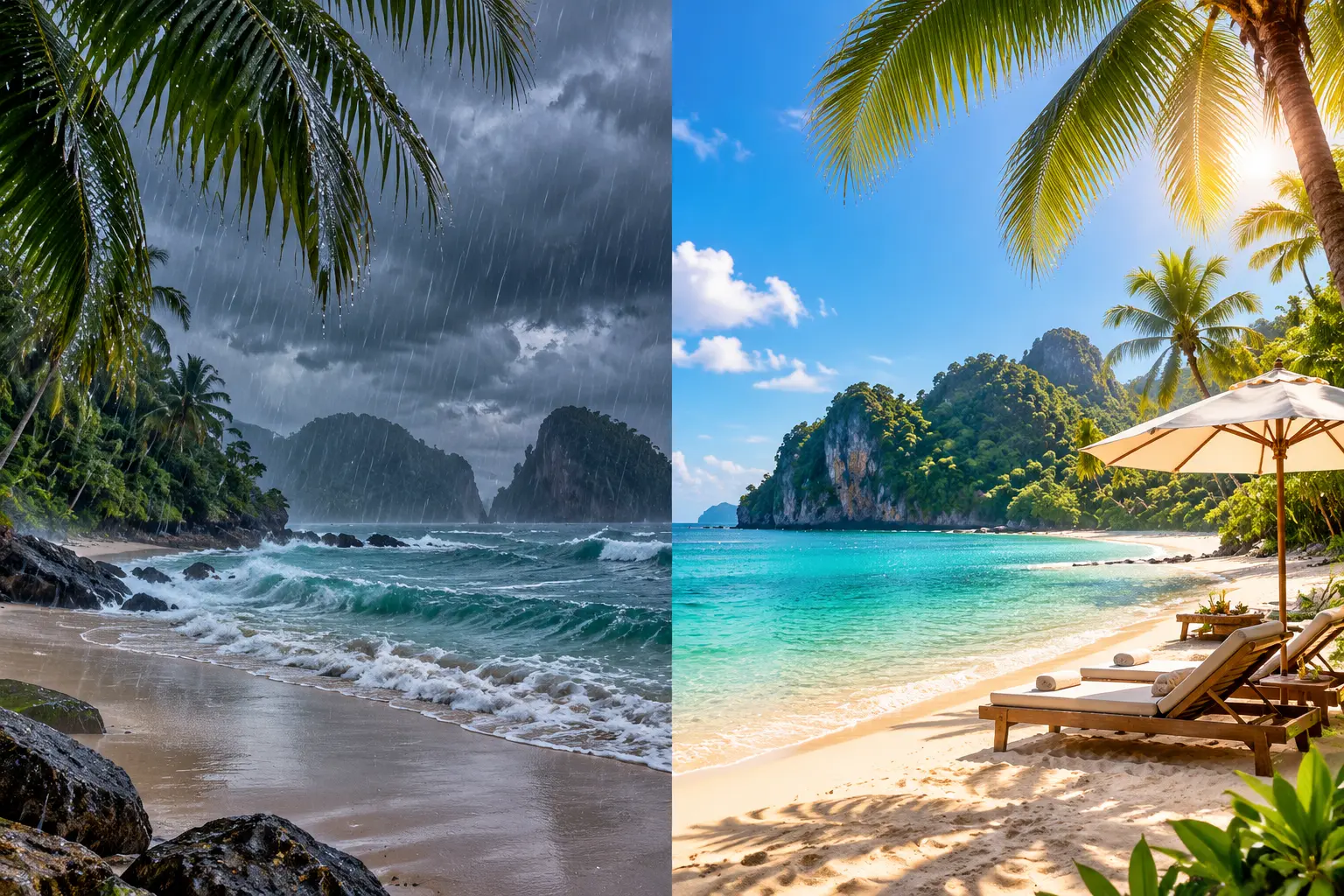 Тропический сезон дождей vs сухой: что лучше для пляжного отдыха